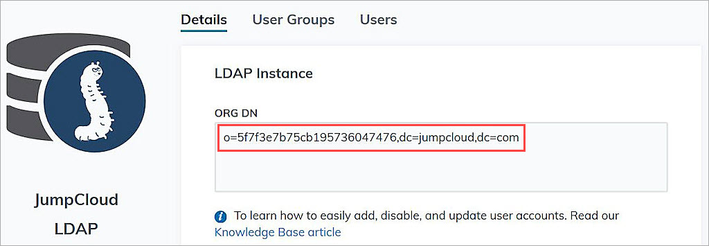 Screen shot of the ORG DN 
